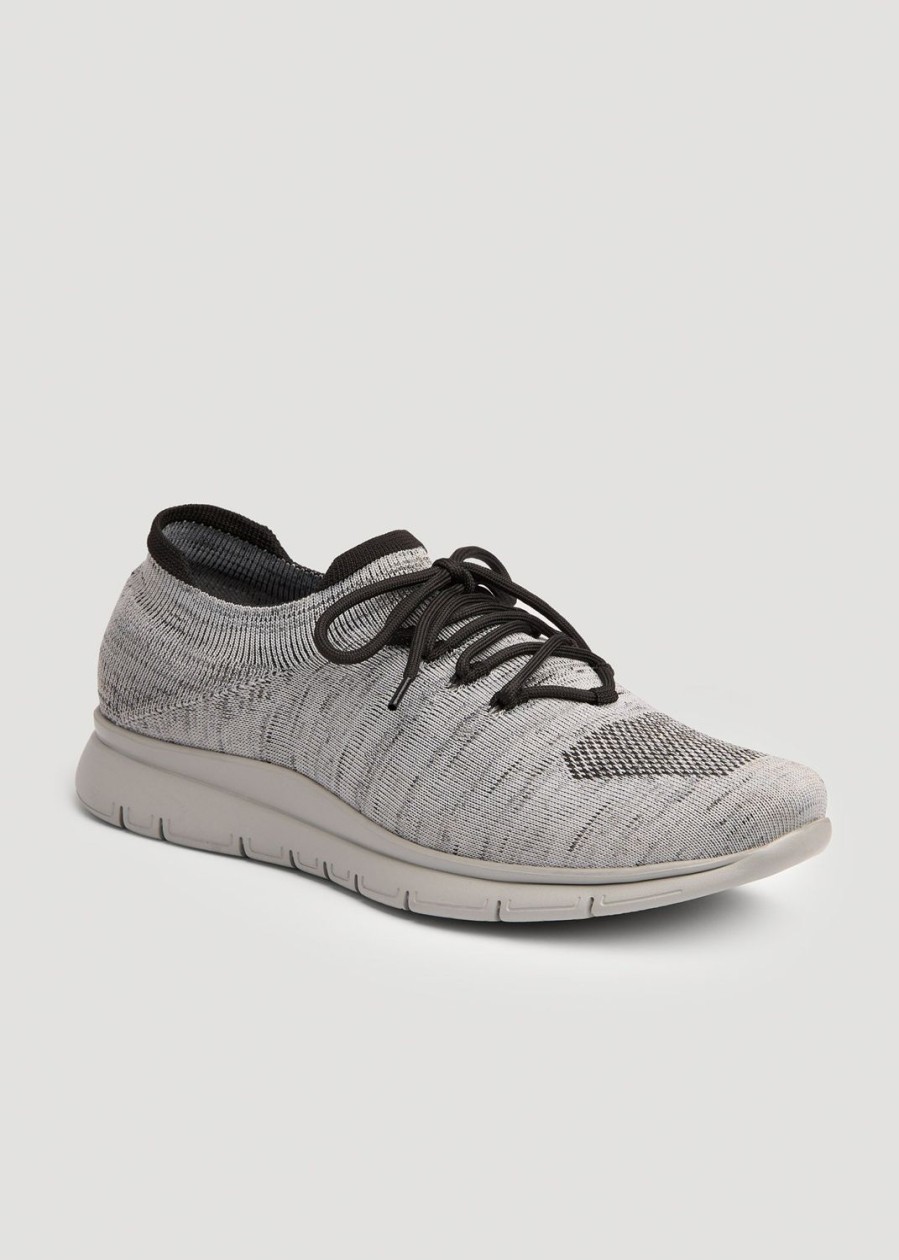 Men American Tall | Tall Men'S Knit Running Shoes In Grey Mix