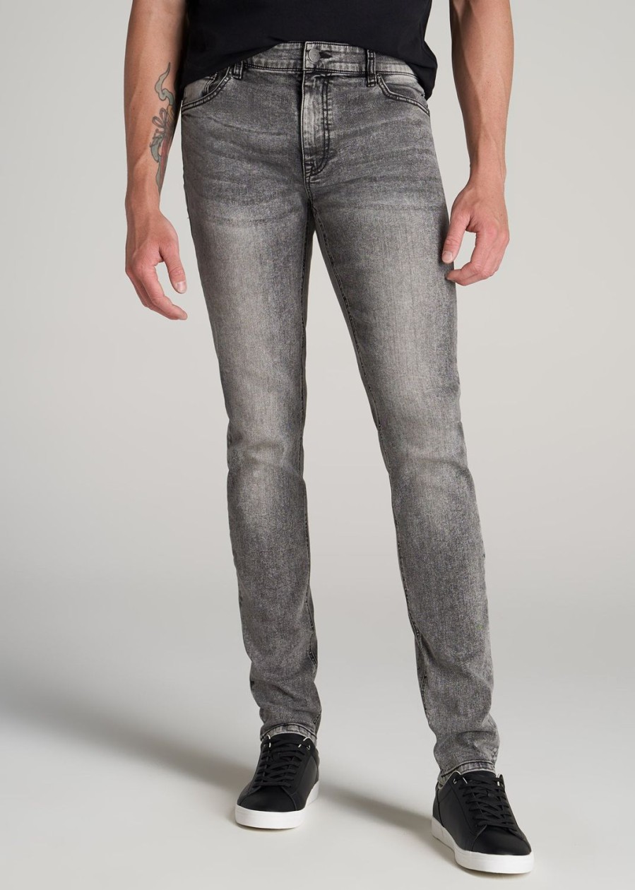 Men American Tall Jeans | Travis Skinny Jeans For Tall Men In Washed Faded Black