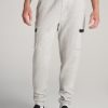 Men American Tall Athletic Pants | Utility Cargo Joggers For Tall Men In Grey Mix