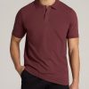 Men American Tall Polos | Men'S Tall Classic Polo With Embroidered Logo In Cherry Brown