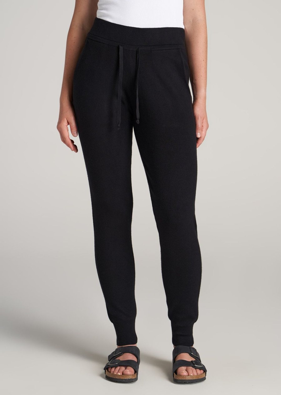 Women American Tall Athletic Pants | Women'S Tall Knit Lounge Jogger In Black