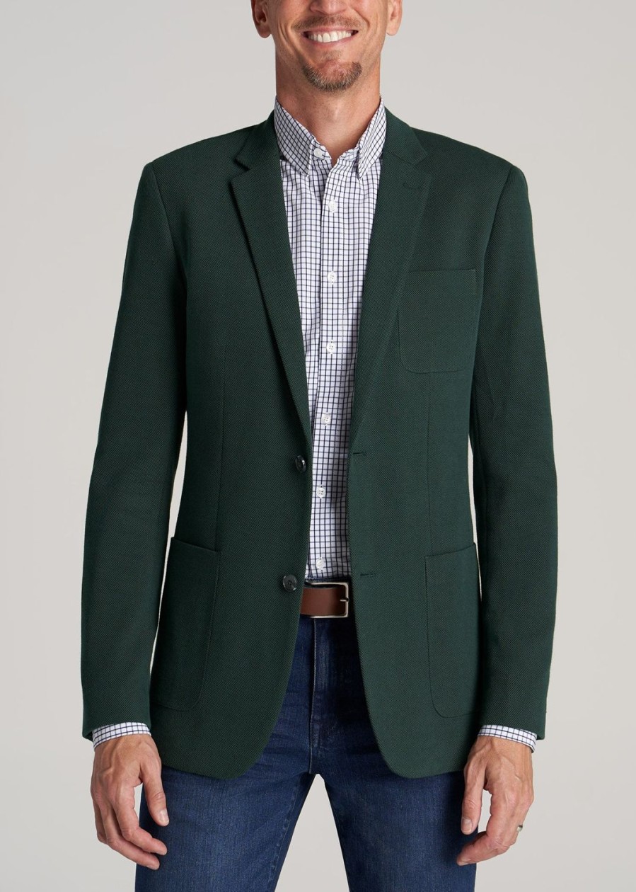 Men American Tall Jackets + Coats | Men'S Tall Blazer In Midnight Green