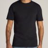 Men American Tall Tees + Tanks | Lj&S Men'S Tall Regular-Fit Crew Neck Tee In Black