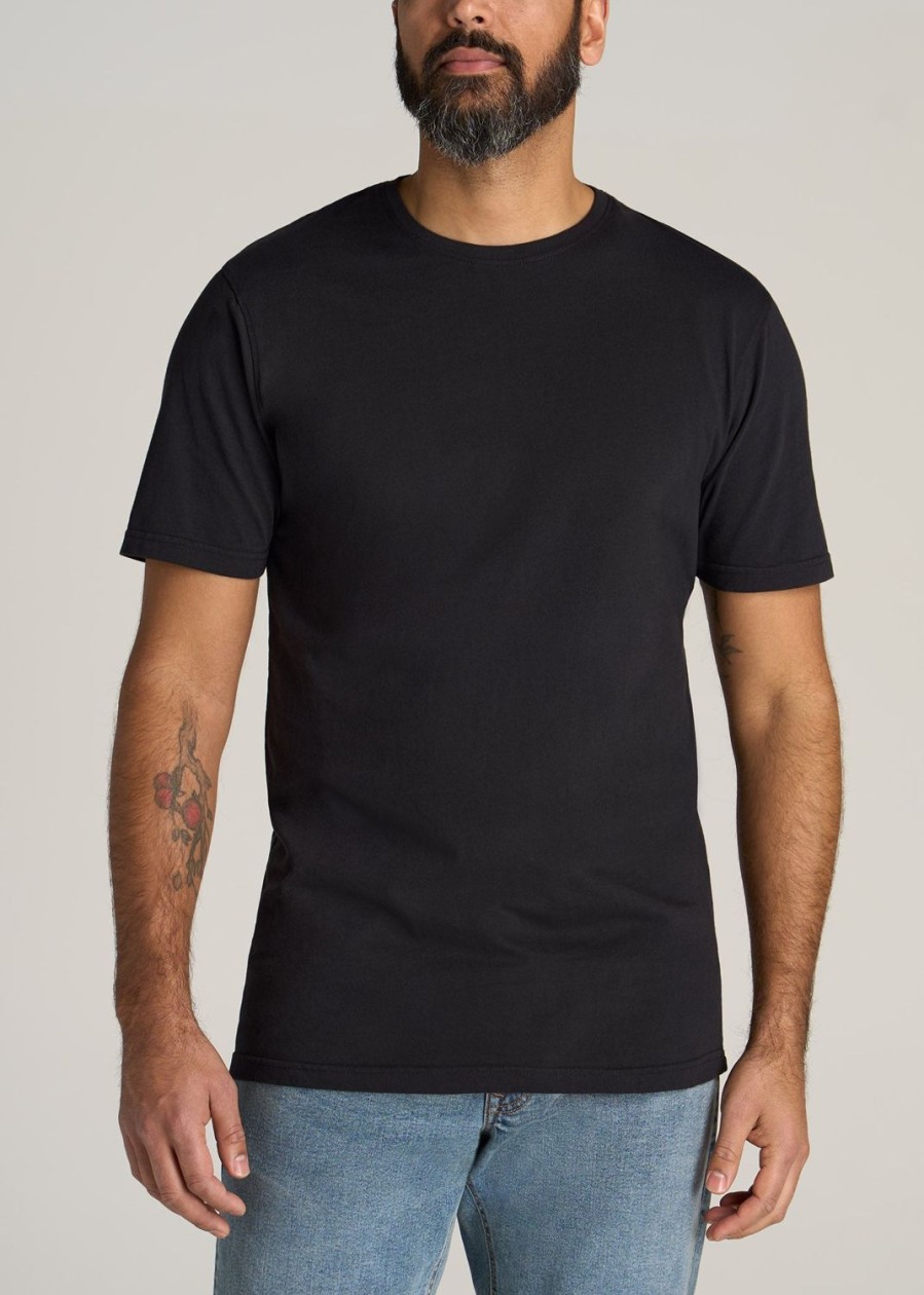 Men American Tall Tees + Tanks | Lj&S Men'S Tall Regular-Fit Crew Neck Tee In Black