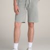 Men American Tall Shorts | Wearever Garment-Dyed French Terry Sweat Shorts For Tall Men In Silvermist