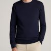 Men American Tall Hoodies + Sweatshirts | Everyday Crewneck Tall Men'S Sweater In Patriot Blue