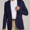 Men American Tall Jackets + Coats | Knit Blazer For Tall Men In Patriot Blue