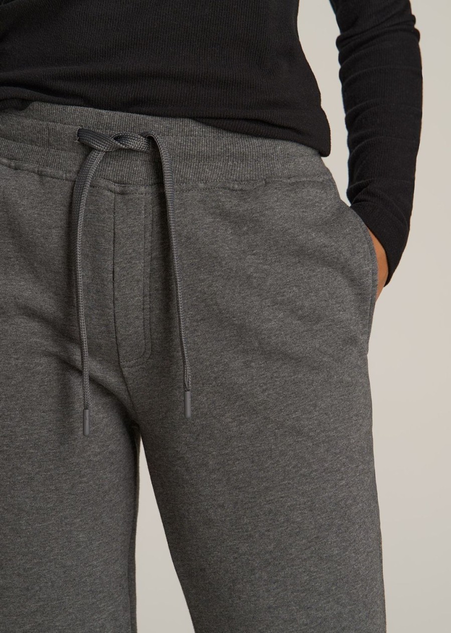 Women American Tall Athletic Pants | Wearever Fleece Open-Bottom Sweatpants For Tall Women In Charcoal Mix