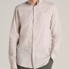 Men American Tall Button Shirts | Linen Long Sleeve Shirt For Tall Men In Natural