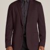 Men American Tall Jackets + Coats | Men'S Tall Blazer In Dark Maroon Mix