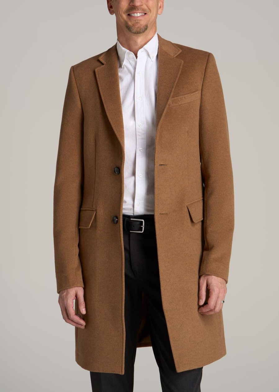 Men American Tall Jackets + Coats | Wool Coat For Tall Men In Camel