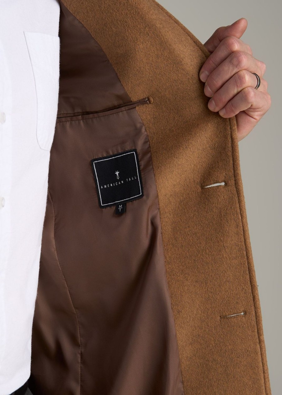 Men American Tall Jackets + Coats | Wool Coat For Tall Men In Camel