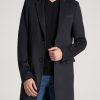 Men American Tall Jackets + Coats | Wool Coat For Tall Men In Charcoal Mix