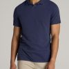 Men American Tall Polos | Slub Men'S Tall Polo Shirt In Navy