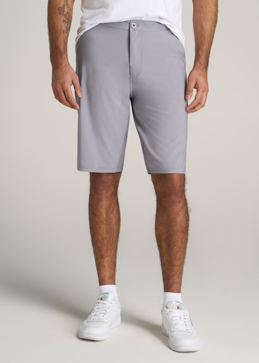 Men American Tall Shorts | Hybrid Shorts For Tall Men In Ice Grey