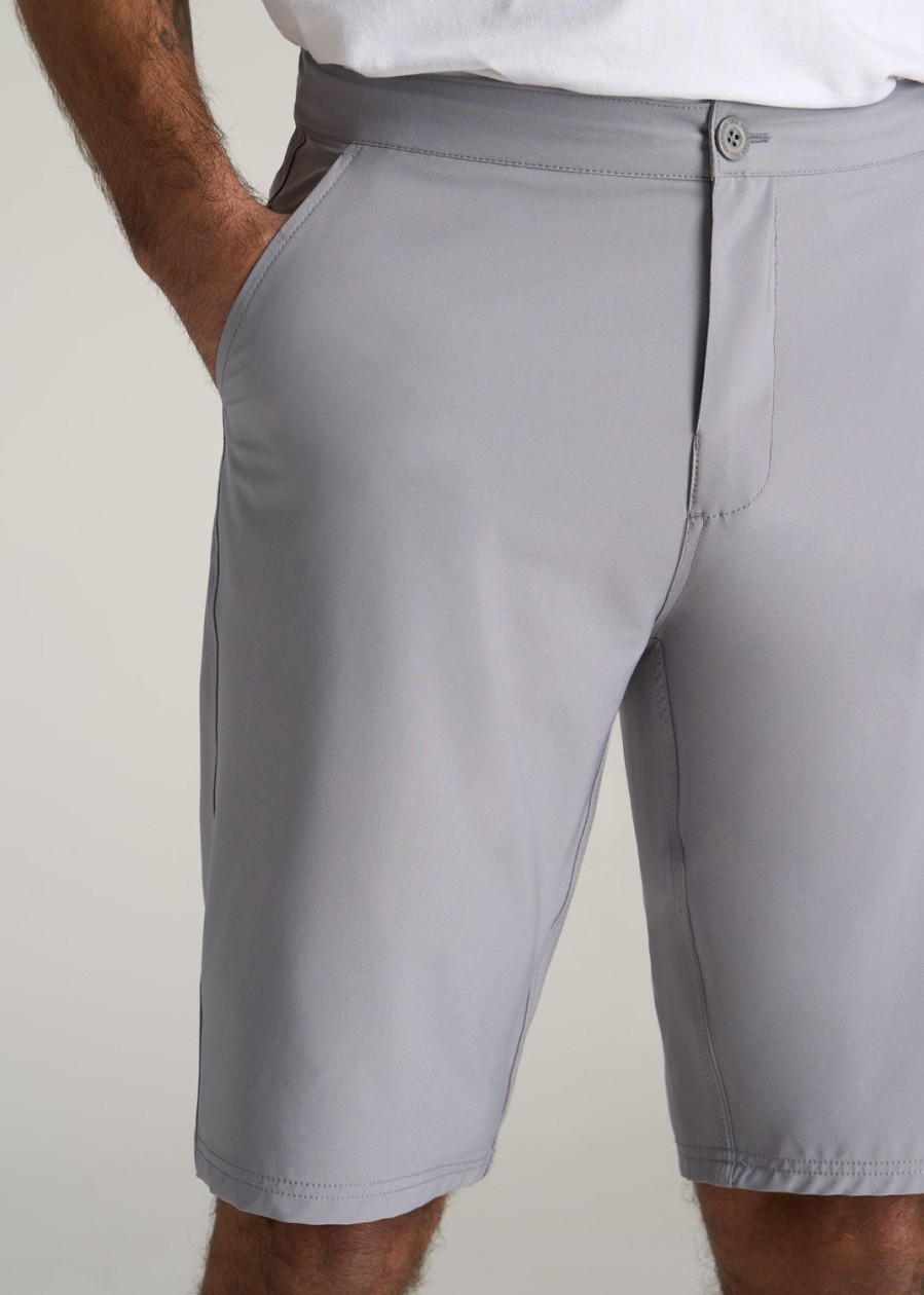 Men American Tall Shorts | Hybrid Shorts For Tall Men In Ice Grey