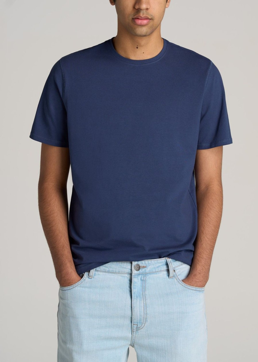 Men American Tall Tees + Tanks | The Essential Regular-Fit Crew-Neck Men'S Tall Tees In Navy