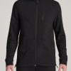 Men American Tall Hoodies + Sweatshirts | Tall Men'S Tech-Knit Long Track Jacket In Black