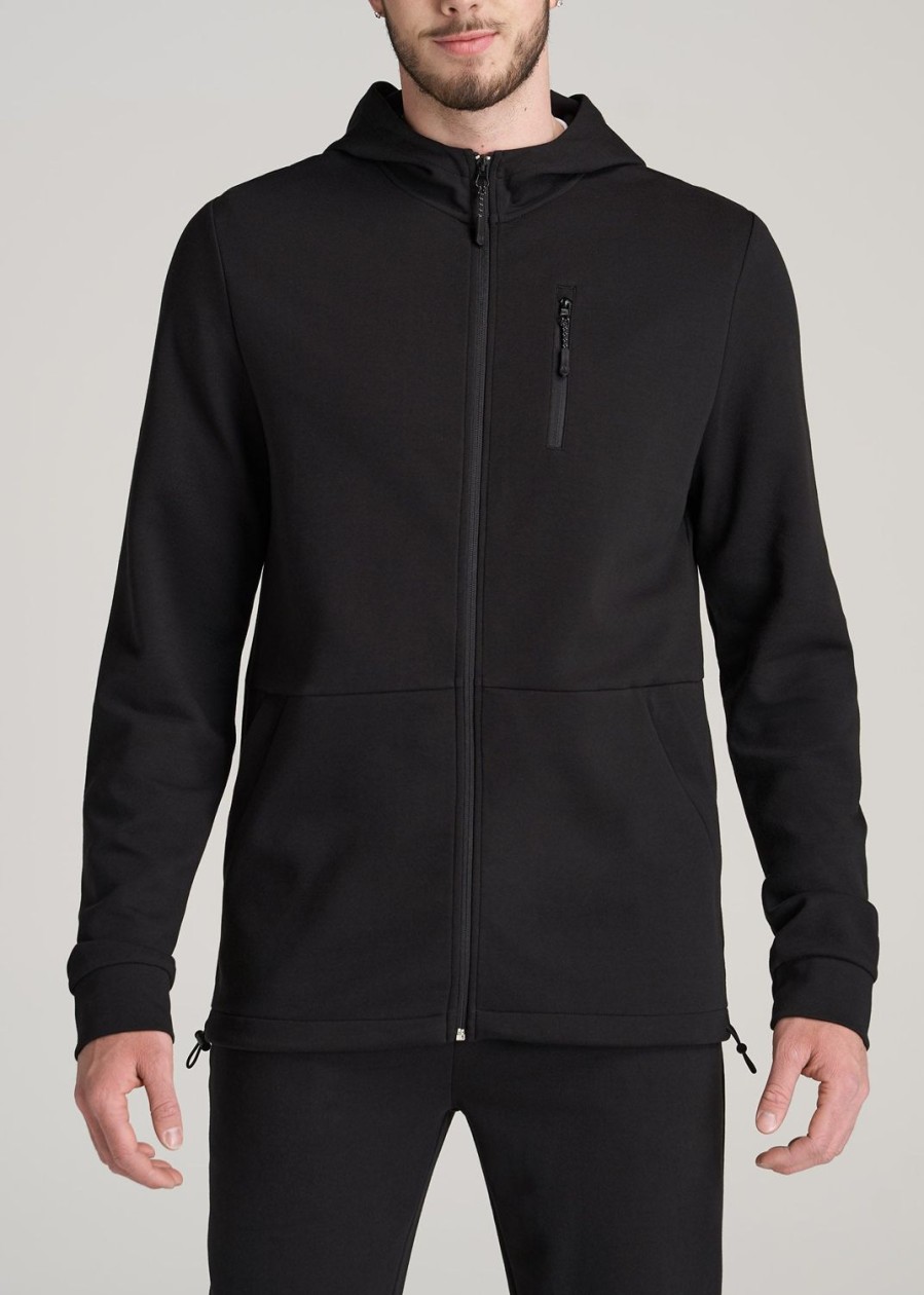 Men American Tall Hoodies + Sweatshirts | Tall Men'S Tech-Knit Long Track Jacket In Black