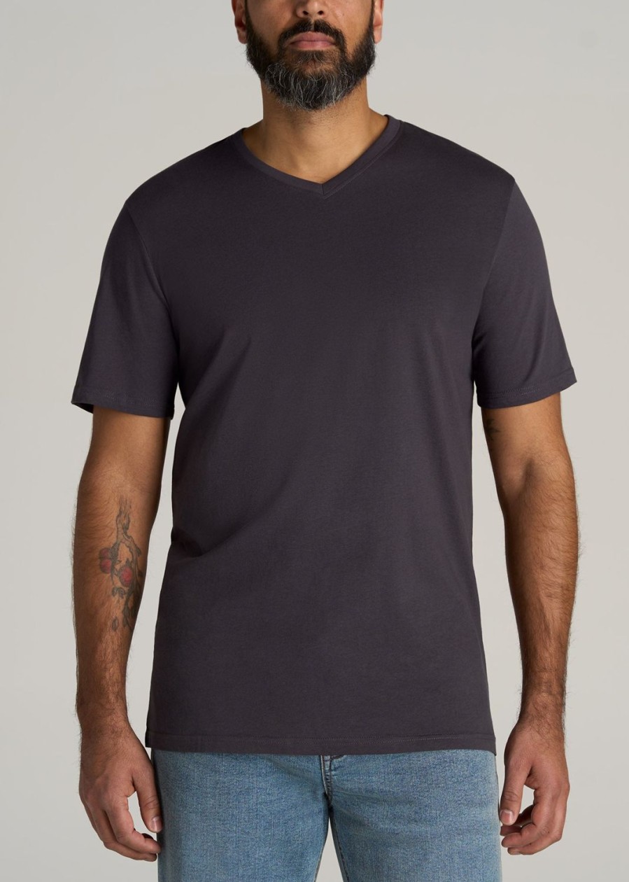 Men American Tall Tees + Tanks | The Everyday Regular-Fit V-Neck Tall Men'S T-Shirt In Charcoal