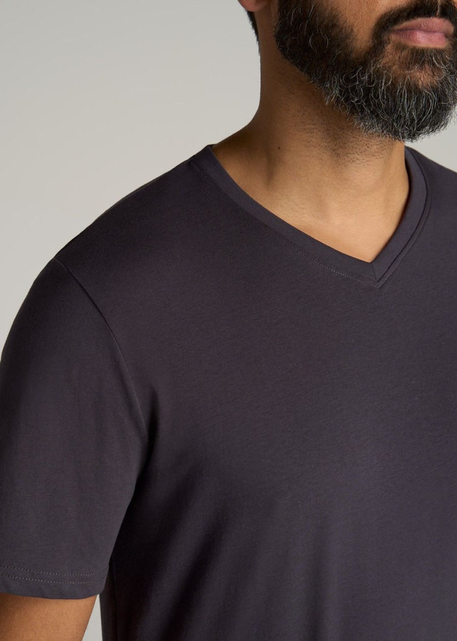 Men American Tall Tees + Tanks | The Everyday Regular-Fit V-Neck Tall Men'S T-Shirt In Charcoal