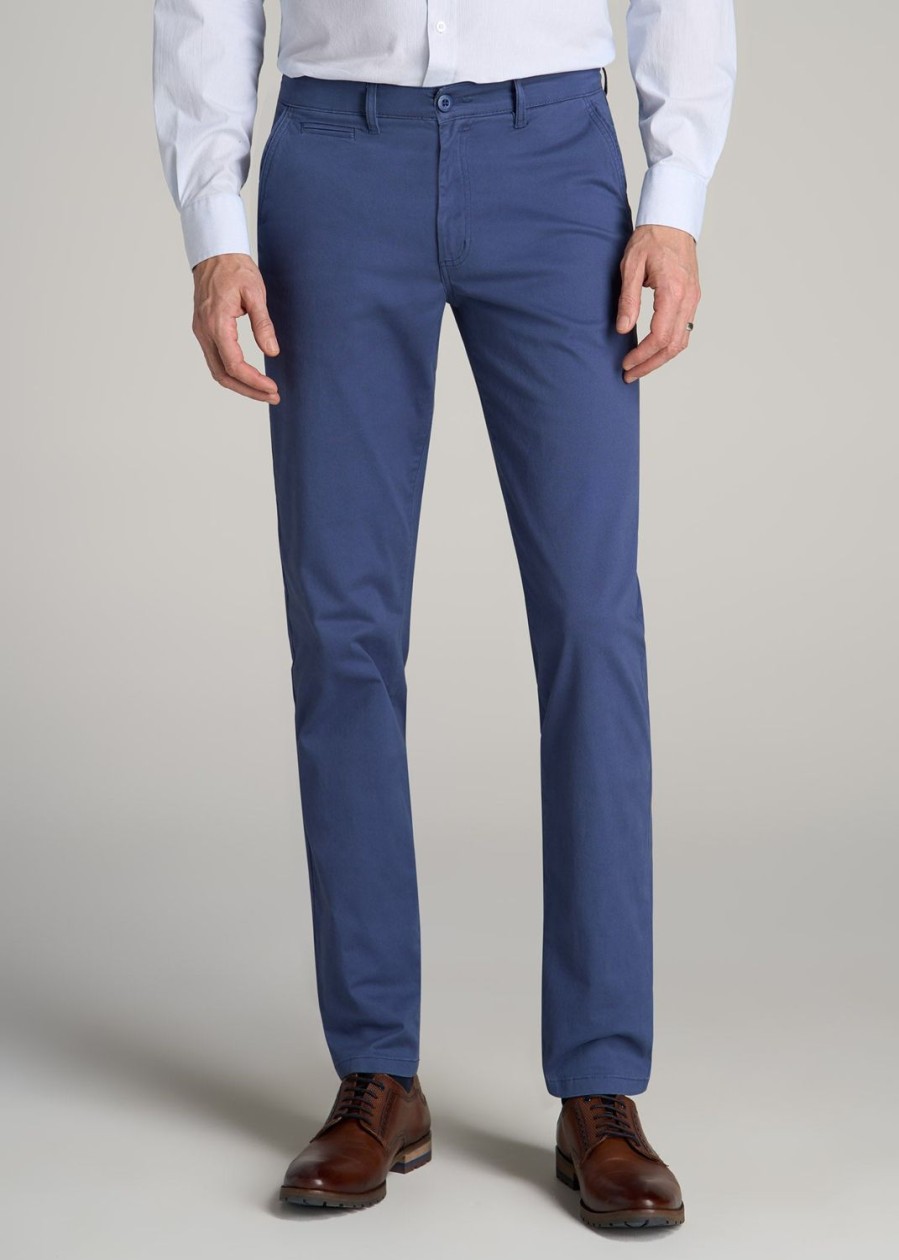 Men American Tall Pants + Chinos | Carman Tapered Chinos In Pants For Tall Men Steel Blue