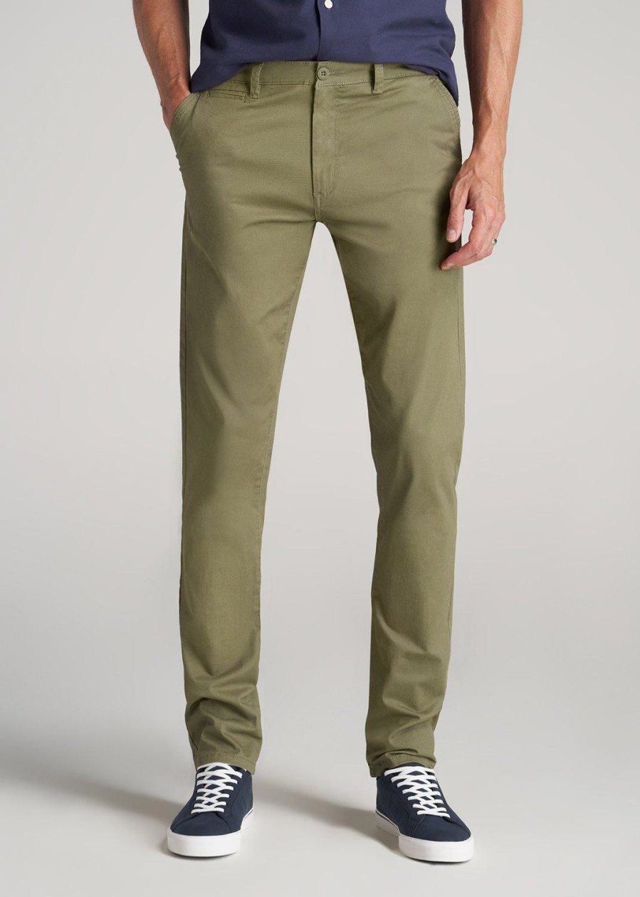 Men American Tall Pants + Chinos | Carman Tapered Chinos In Pants For Tall Men Fatigue Green